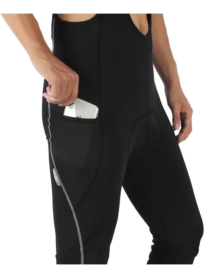 Santic Cycling Bib Tights Men Padded Cycling Bib Pants Long Padded with Pocket - Image 2