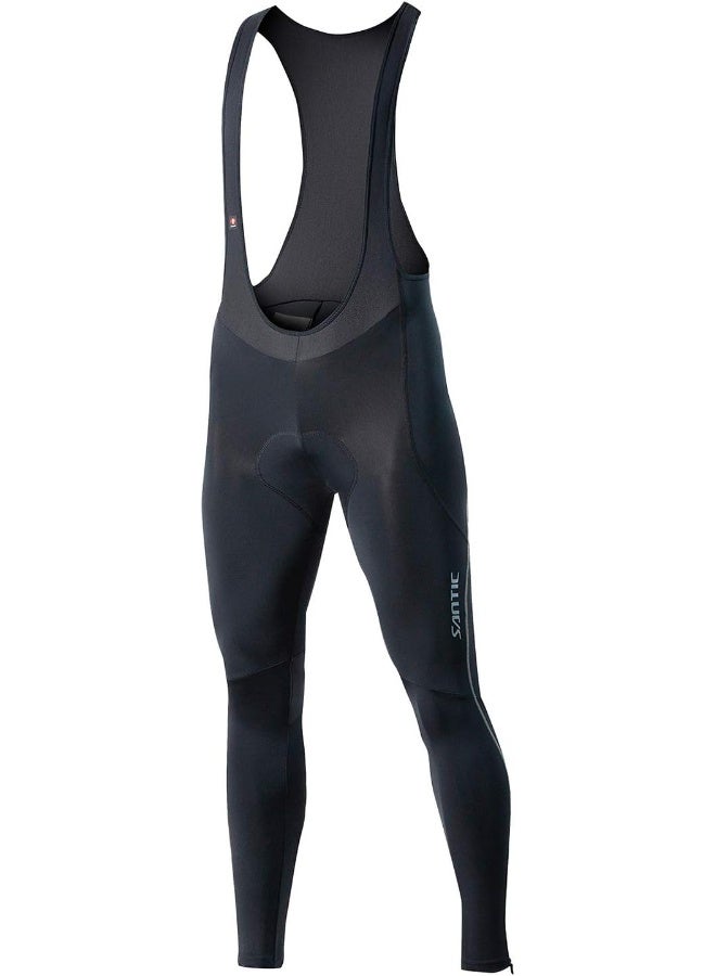 Santic Cycling Bib Tights Men Padded Cycling Bib Pants Long Padded with Pocket - Image 1