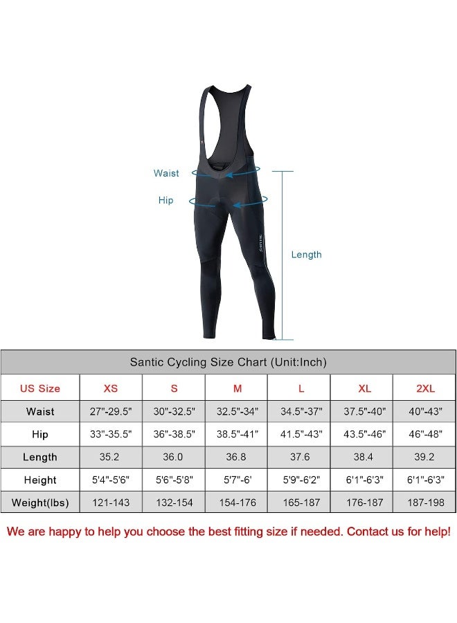 Santic Cycling Bib Tights Men Padded Cycling Bib Pants Long Padded with Pocket - Image 3