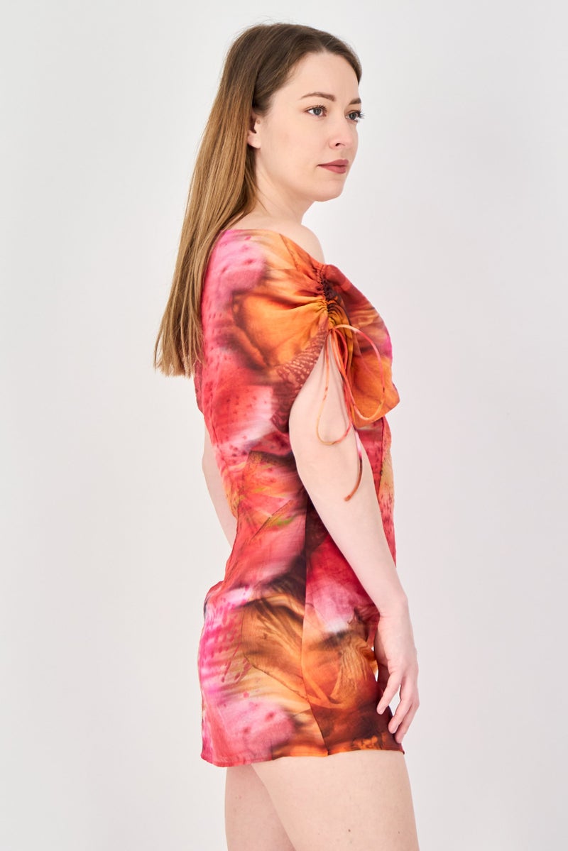 MONKI Women Tie Dye Mini Dress, Multicolor - Image 2