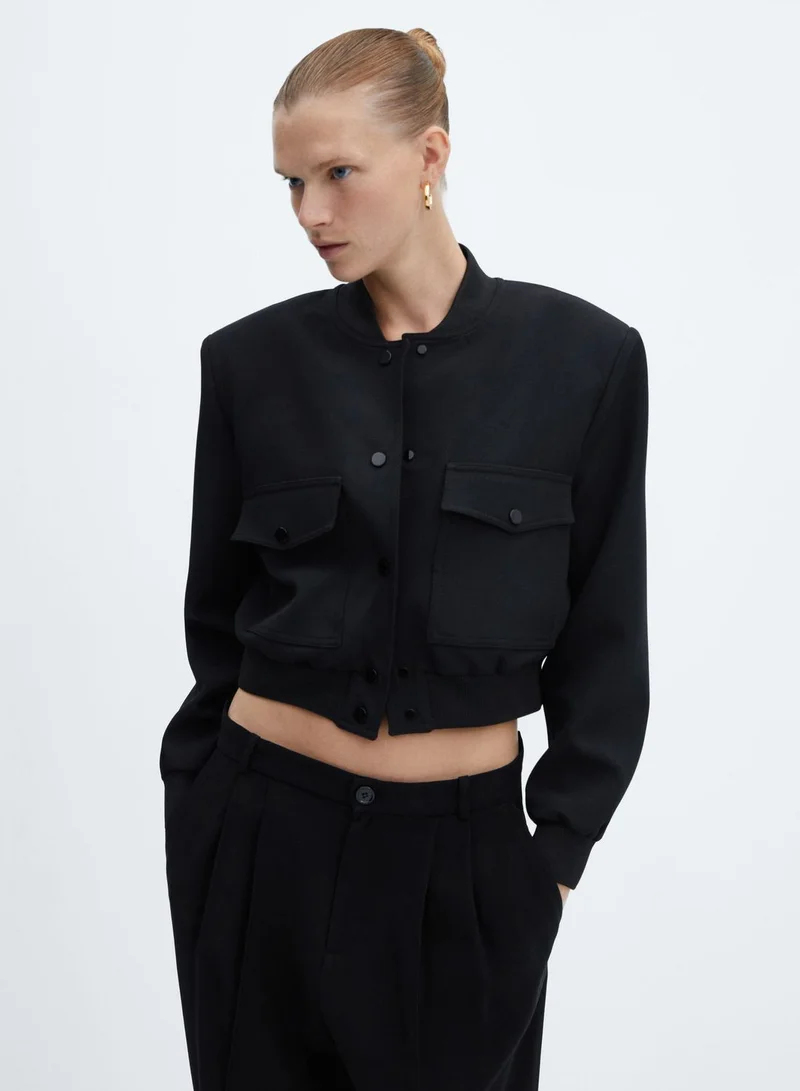 MANGO Button Detail Jacket