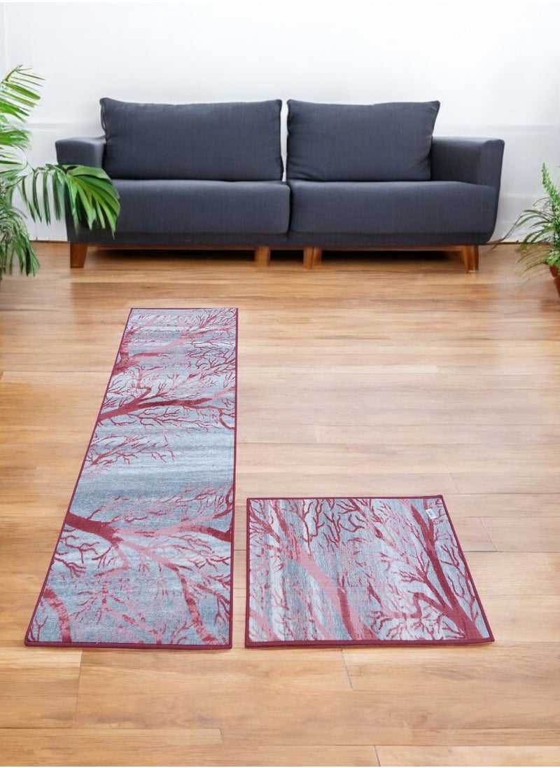 شركة موكيت ماك طقم موكيت رانر بظهر قماش عدد 2 قطعة (67*180سم و 50*80سم)  - Image 2