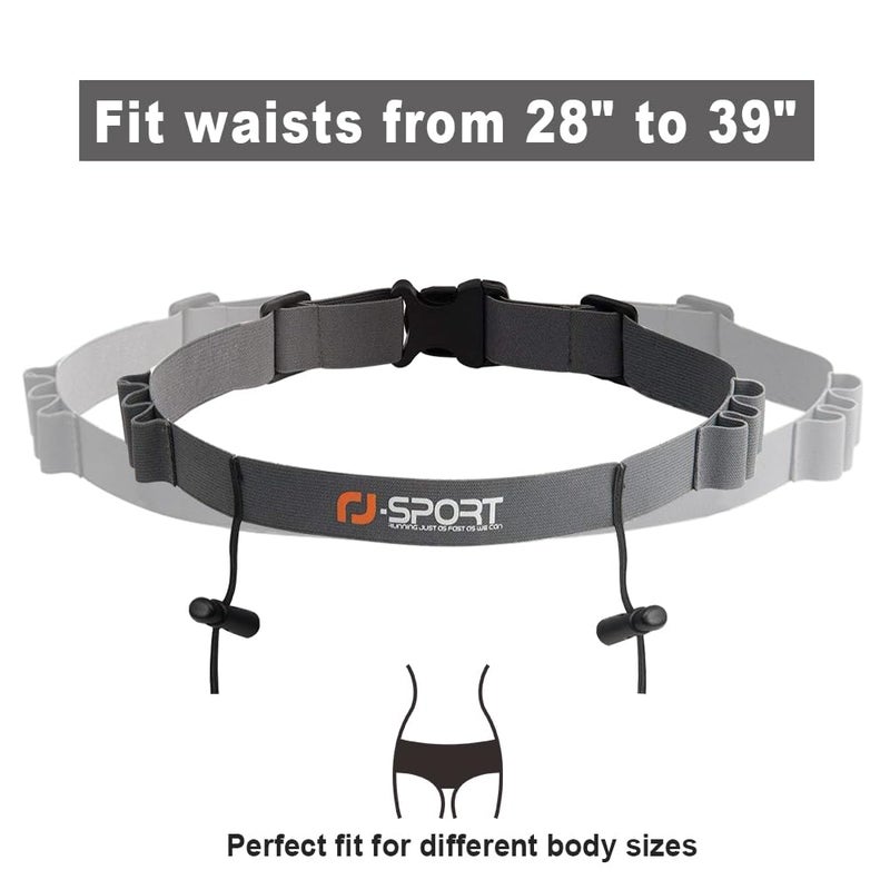 RJ-Sport Race Number Belt - Triathlon Race Belt BIB Holder with 6 Energy Gel Loops for Triathalon, Marathon, Running and Cyclying - Image 2