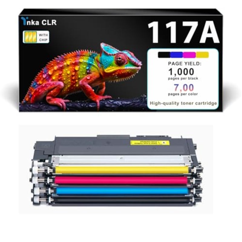 مجموعة خرطوشة حبر الطابعة المكتبية لـ HP MFP 178nwg/179fwg/178nw/179fnw/150a/150nw: بلاستيك، أسود/أرجواني/سماوي/أصفر، متوافق عالي الإنتاجية - Image 1