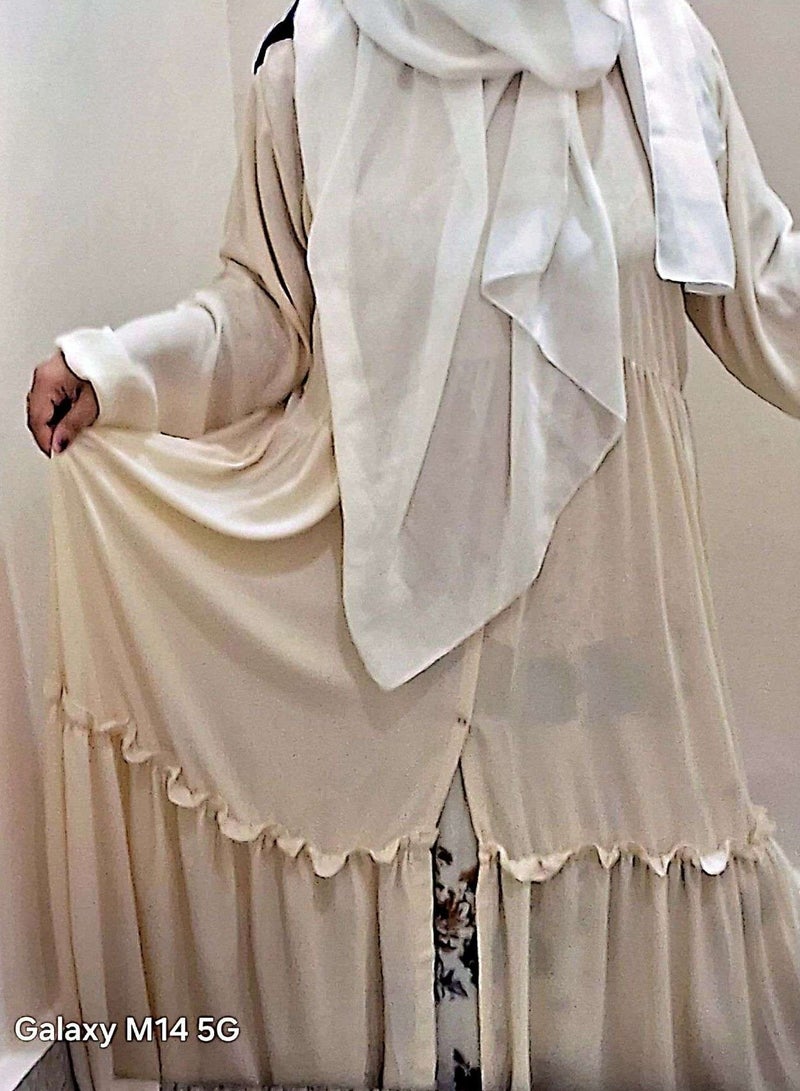 عباية الأميرة باللون الكريمي  - Image 1