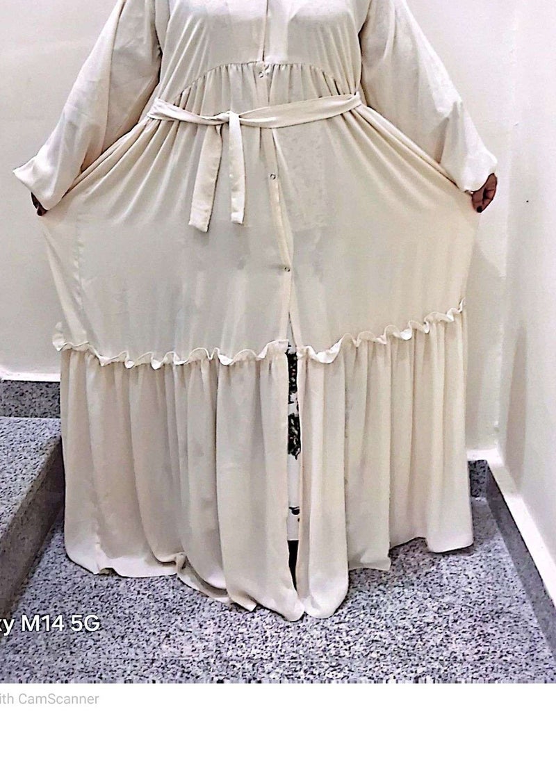 عباية الأميرة باللون الكريمي  - Image 2