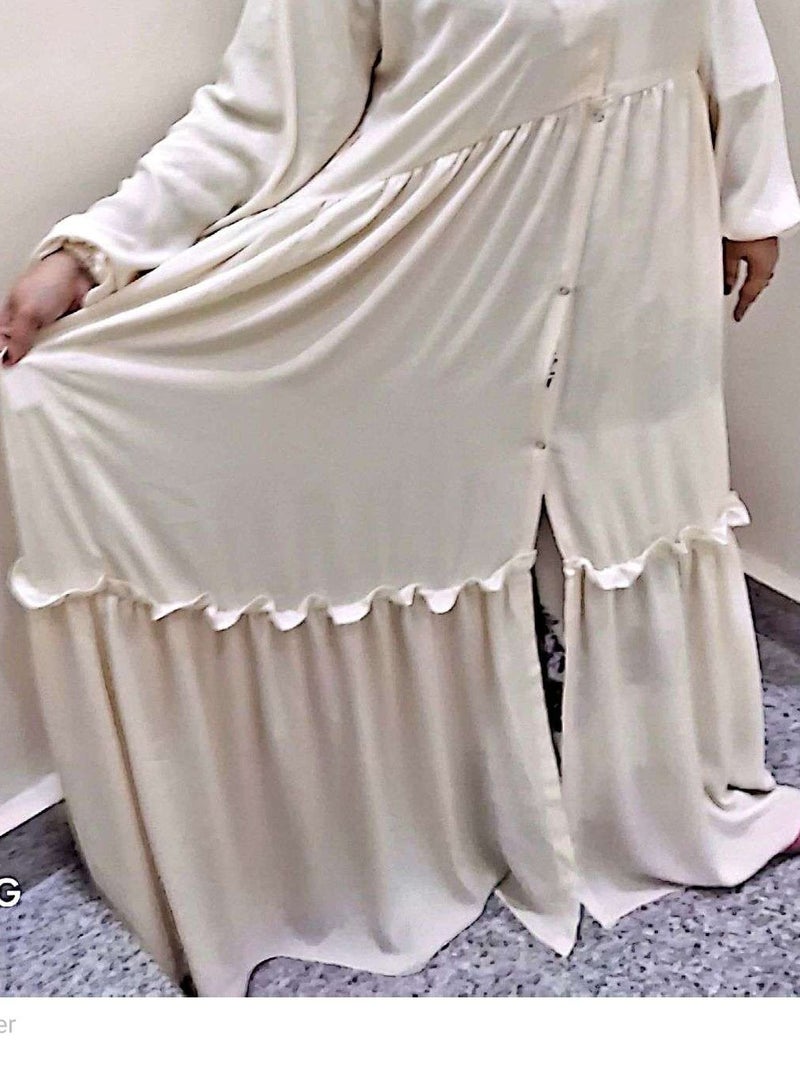 عباية الأميرة باللون الكريمي  - Image 3