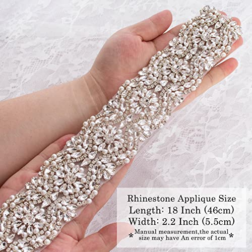 ShiDianYi Ivory Wedding Belt with Rhinestone Applique - Bridal & Bridesmaid Sash - Image 4