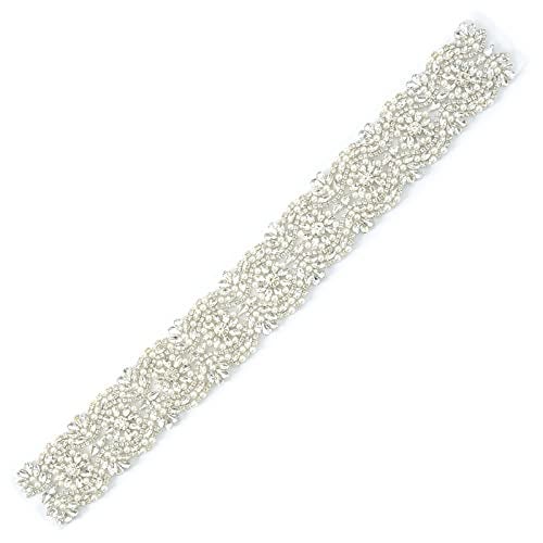 ShiDianYi Ivory Wedding Belt with Rhinestone Applique - Bridal & Bridesmaid Sash - Image 1