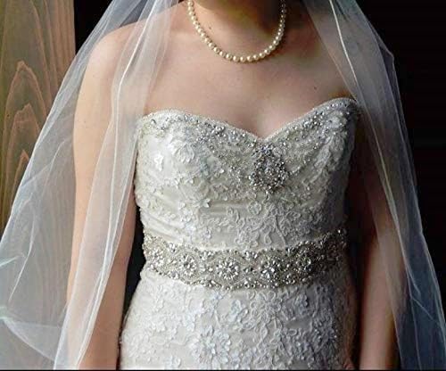 ShiDianYi Ivory Wedding Belt with Rhinestone Applique - Bridal & Bridesmaid Sash - Image 5