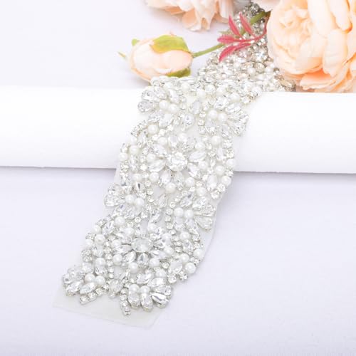 ShiDianYi Ivory Wedding Belt with Rhinestone Applique - Bridal & Bridesmaid Sash - Image 2