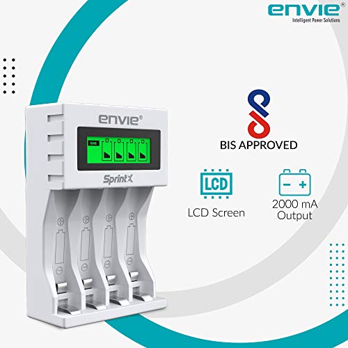 ENVIE® (ECR11MC) SprintX Ultra Fast Charger for Rechargeable Batteries AA & AAA Ni-mh, with LCD Display Indicator, Smart Charge Control System, Charge 2 or 4 Batteries At a Time - Image 5