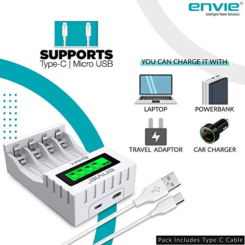 ENVIE® (ECR11MC) SprintX Ultra Fast Charger for Rechargeable Batteries AA & AAA Ni-mh, with LCD Display Indicator, Smart Charge Control System, Charge 2 or 4 Batteries At a Time - Image 4