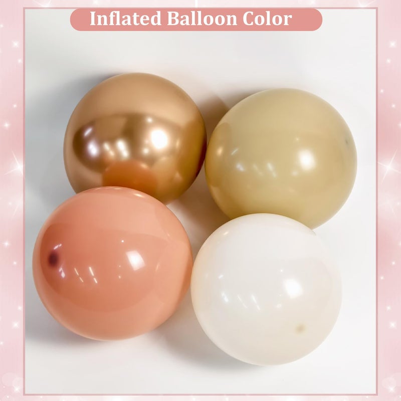 LANGASQUE Dusty Pink Balloon Arch Kit, 143Pcs Boho Blush Pink Sand White Nude Rose Gold Balloons Garland Arch Kit Confetti Balloons for Boho Birthday Bridal Shower Wedding Baby Shower Decorations - Image 3