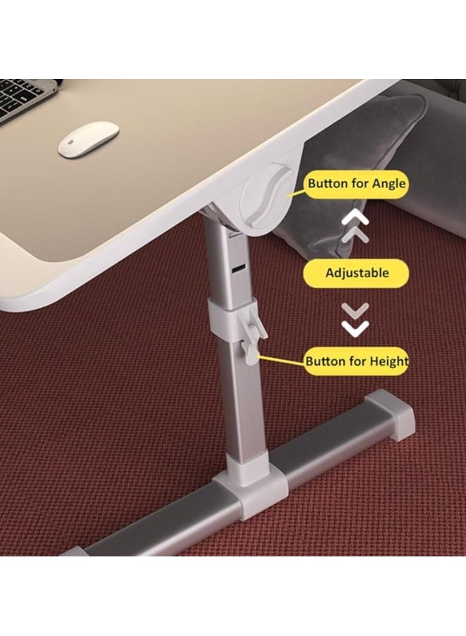 Green Tiger Laptop Desk with Tiltable Tabletop, Portable Laptop Table for Writting Reading, Height Adjustable Lap Desk with Foldable Legs for Sofa, Folding Food Tray Table, Small Lazy Table for Dinner TV on Bed - Image 4