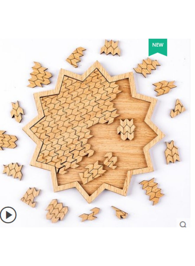 Disappeared Square One-piece Delivery Supply Price Friendly Wooden Puzzle Strength Factory-Color:Hexagonal Warrior - Image 1