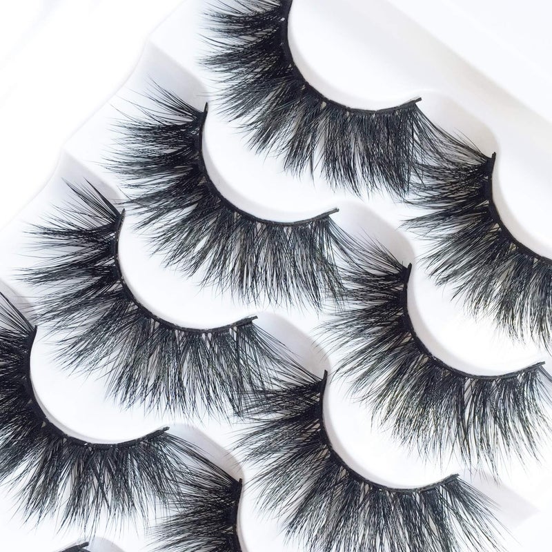 JIMIRE High Volume False Eyelashes Fluffy 3D Lashes Pack 5 Pairs - Image 2