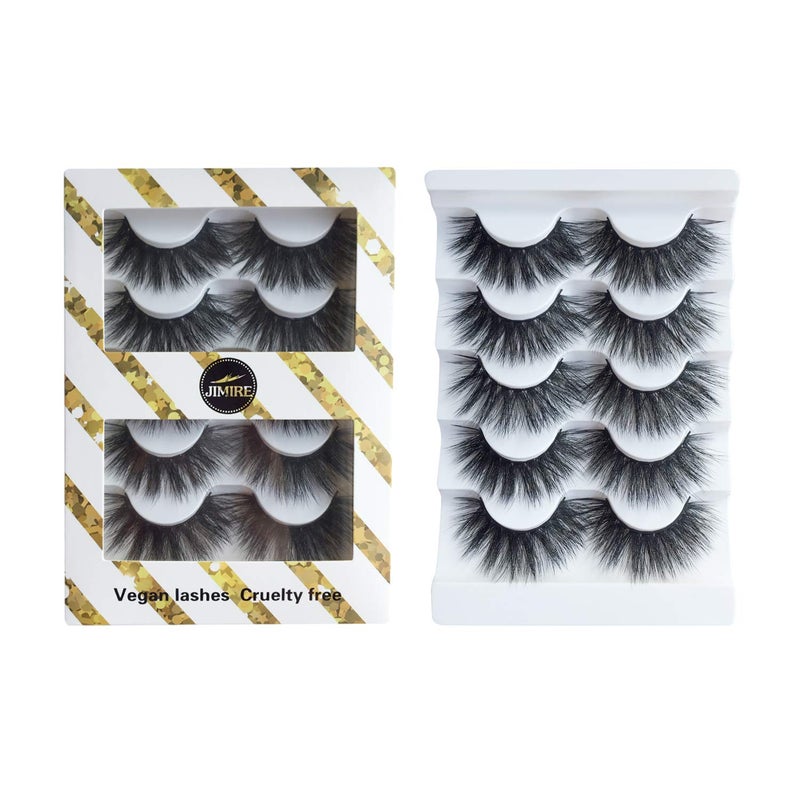 JIMIRE High Volume False Eyelashes Fluffy 3D Lashes Pack 5 Pairs - Image 5