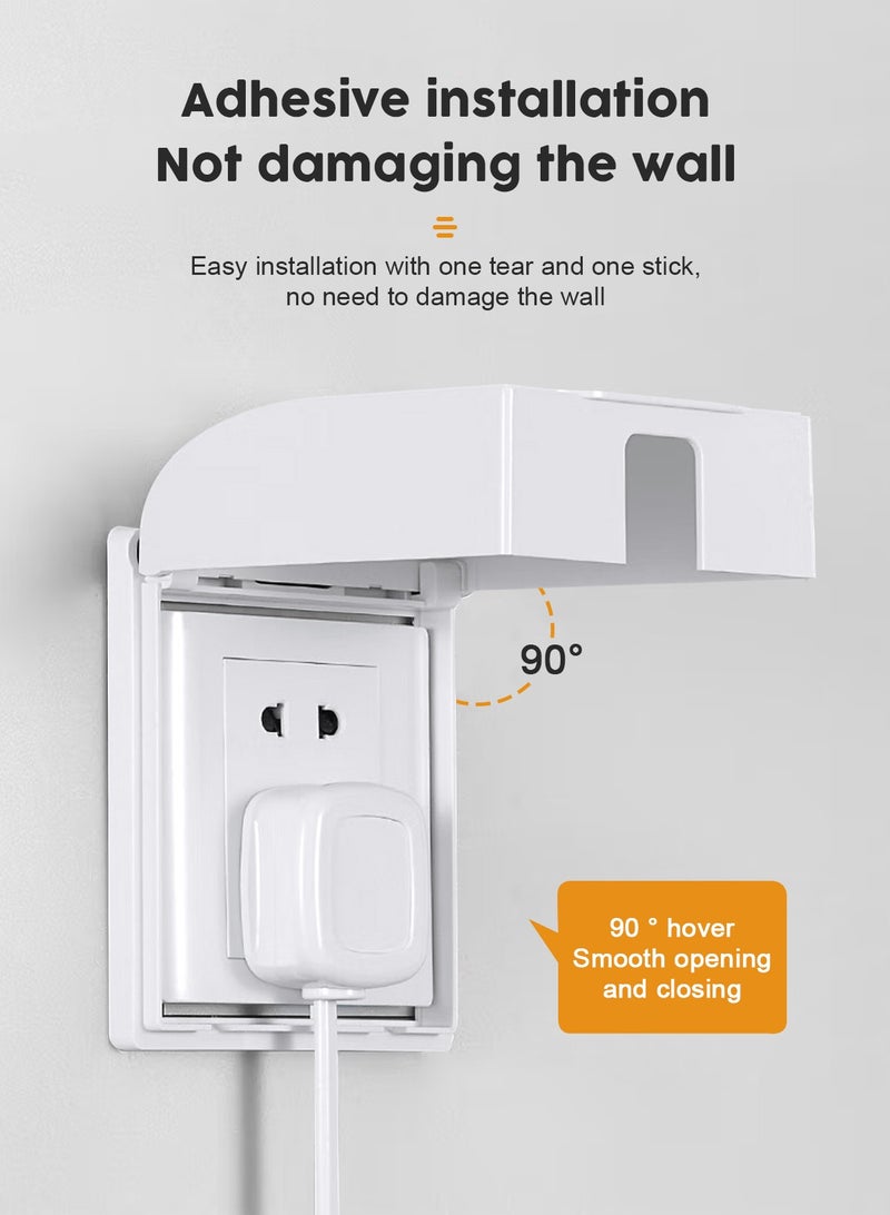 هومار كيت عبوة من قطعتين من غطاء المقبس، واقي منفذ كهربائي آمن للأطفال، واقي مقاوم للماء لمفتاح الإضاءة لأمن منزل الطفل، غطاء مقبس أحادي الوضع من 86 نوعًا (أبيض) - Image 2