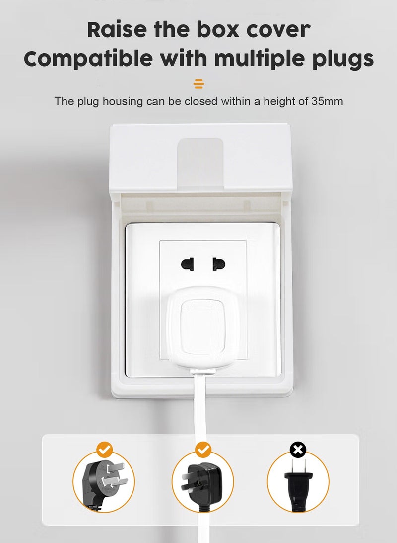 هومار كيت عبوة من قطعتين من غطاء المقبس، واقي منفذ كهربائي آمن للأطفال، واقي مقاوم للماء لمفتاح الإضاءة لأمن منزل الطفل، غطاء مقبس أحادي الوضع من 86 نوعًا (أبيض) - Image 3