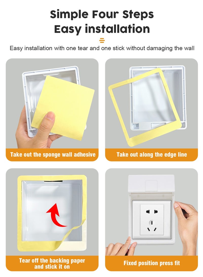 هومار كيت عبوة من قطعتين من غطاء المقبس، واقي منفذ كهربائي آمن للأطفال، واقي مقاوم للماء لمفتاح الإضاءة لأمن منزل الطفل، غطاء مقبس أحادي الوضع من 86 نوعًا (أبيض) - Image 4