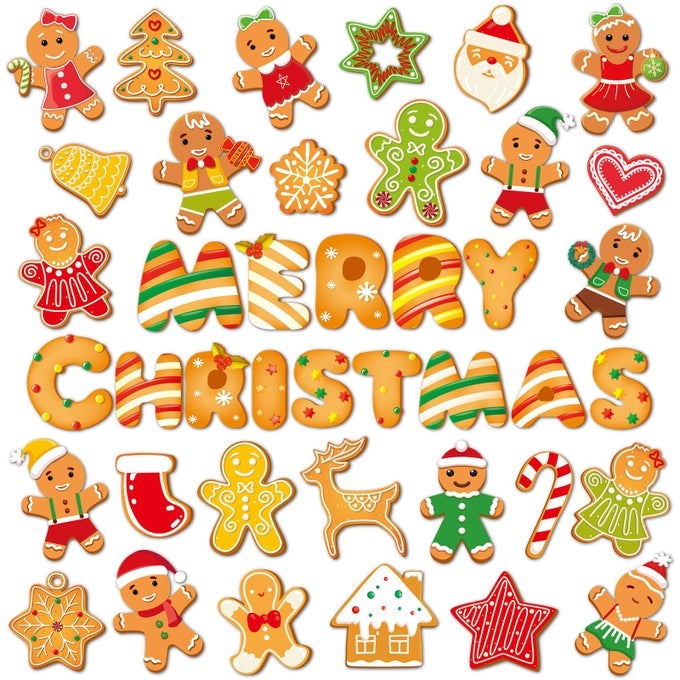36 PIECES CHRISTMAS MAGNETS SUPPLIES XMAS REFRIGERATOR MAGNETIC MERRY CHRISTMAS FRIDGE MAGNET STICKERS HAPPY HOLIDAY DECORATION FOR CAR MAILBOX LOCKER FRIDGE CABINETS HOME DECOR GINGERBREAD