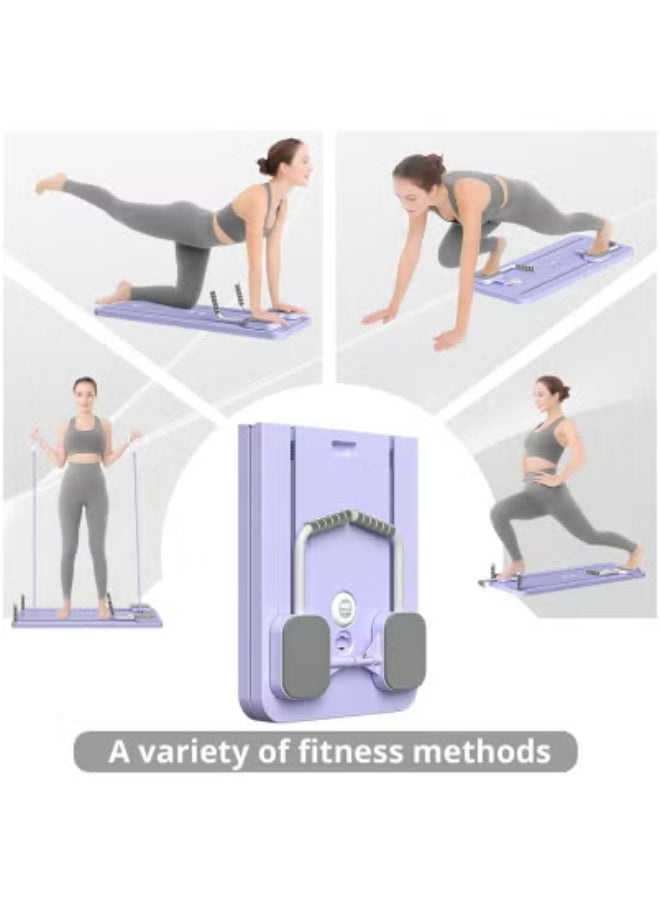 Multifunctional Foldable Pilates Reformer Board with Resistance Bands – Full-Body Home Workout Platform for Fat Burning, Core Training, and Body Toning – Portable Compact Fitness Board for Beginners & Advanced Users – Ideal for Strength, Balance & Flexibility