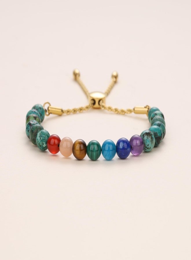 COAI Women's 7 Chakra Bracelet, African Turquoise Beaded Bracelet for Women - Image 5