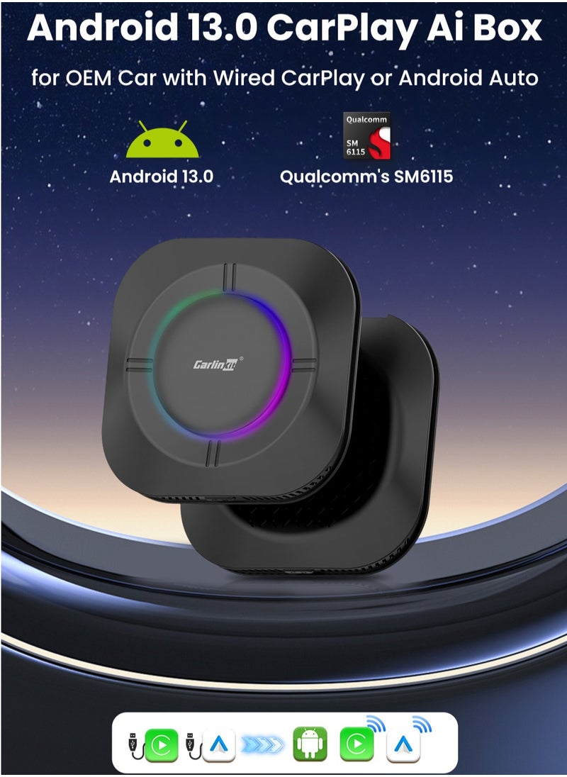 Carlinkit - CarlinKit SM6125 CarPlay Ai Box 8-cores Android 13 TV Streaming Box for Car Wireless Carplay Android Auto Box 4G LTE WiFi 8GB+128GB - Image 1