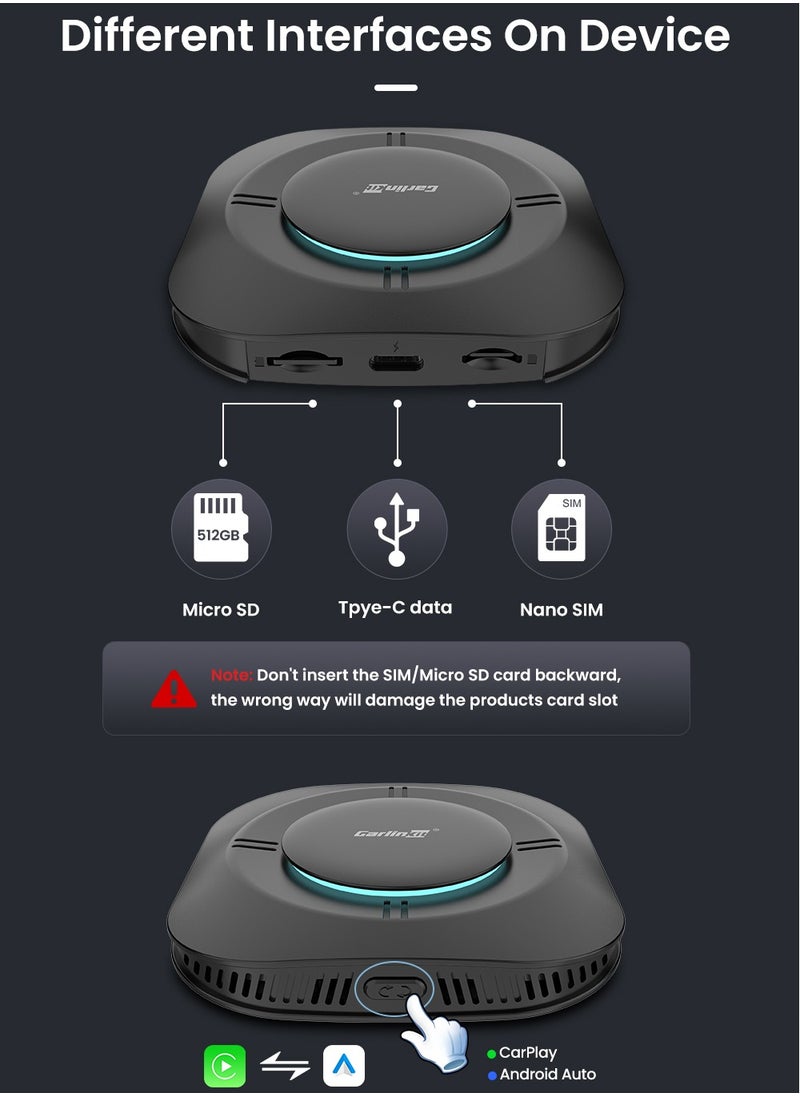 Carlinkit - CarlinKit SM6125 CarPlay Ai Box 8-cores Android 13 TV Streaming Box for Car Wireless Carplay Android Auto Box 4G LTE WiFi 8GB+128GB - Image 1