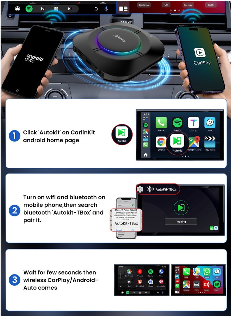 Carlinkit - CarlinKit SM6125 CarPlay Ai Box 8-cores Android 13 TV Streaming Box for Car Wireless Carplay Android Auto Box 4G LTE WiFi 8GB+128GB - Image 1