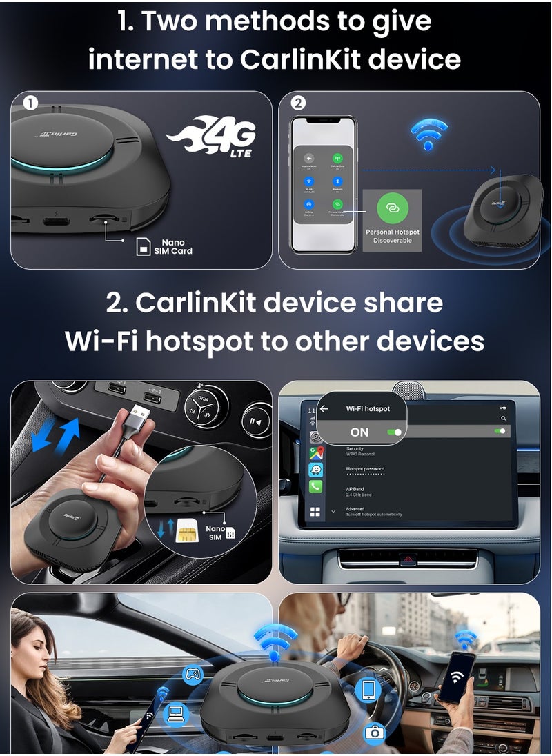 Carlinkit - CarlinKit SM6125 CarPlay Ai Box 8-cores Android 13 TV Streaming Box for Car Wireless Carplay Android Auto Box 4G LTE WiFi 8GB+128GB - Image 1