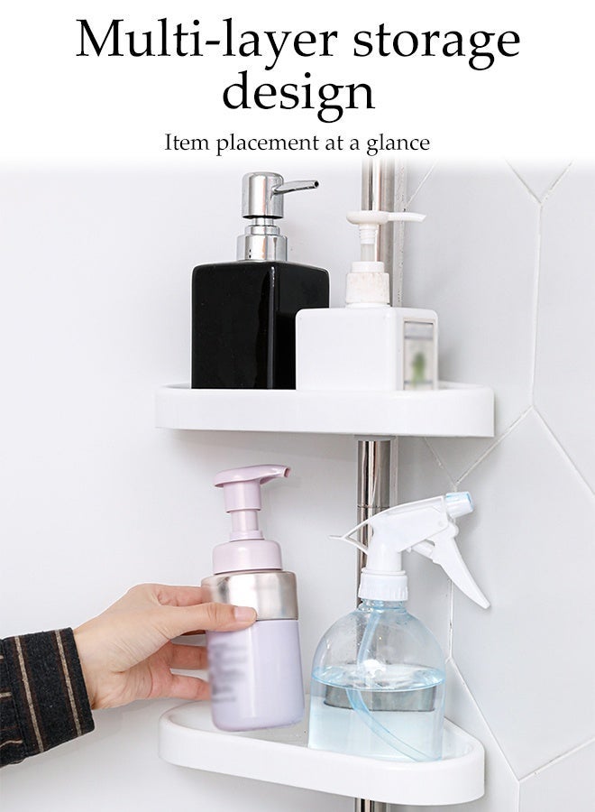 DUNISO Multifunctional Bathroom Shower Rack ,No Drilling,Stainless steel Shower storage Organizer with 4 shelves for Bathroom, Toilet, Kitchen (3.2 M) - Image 3