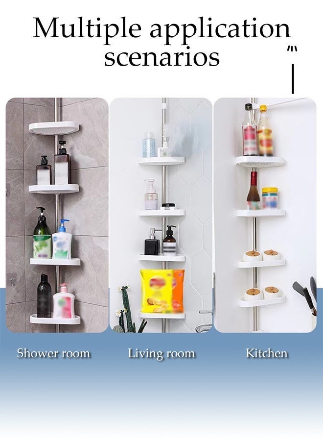 DUNISO Multifunctional Bathroom Shower Rack ,No Drilling,Stainless steel Shower storage Organizer with 4 shelves for Bathroom, Toilet, Kitchen (3.2 M) - Image 2