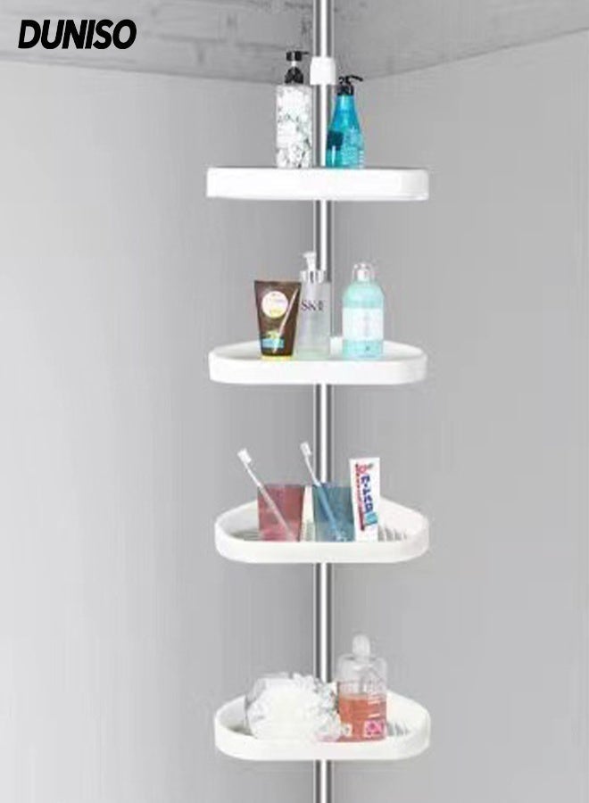 DUNISO Multifunctional Bathroom Shower Rack ,No Drilling,Stainless steel Shower storage Organizer with 4 shelves for Bathroom, Toilet, Kitchen (3.2 M) - Image 1