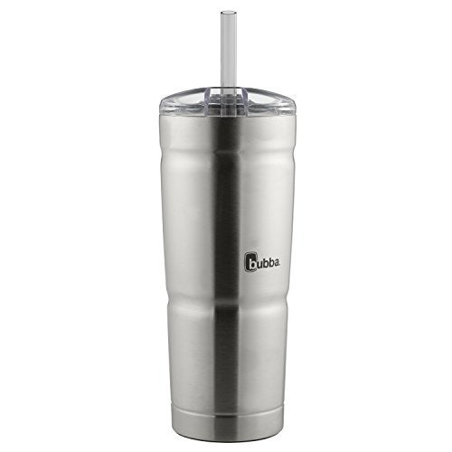 Bubba Envy Stainless Steel Tumbler with Straw, Stainless Steel with Clear Lid, 24oz - Image 1