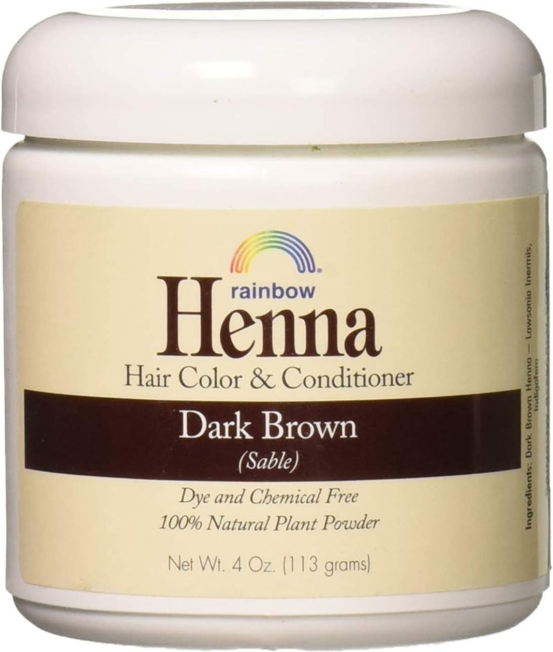 Rainbow Research Henna Hair Color and Conditioner Persian Dark Brown Sable  4 oz