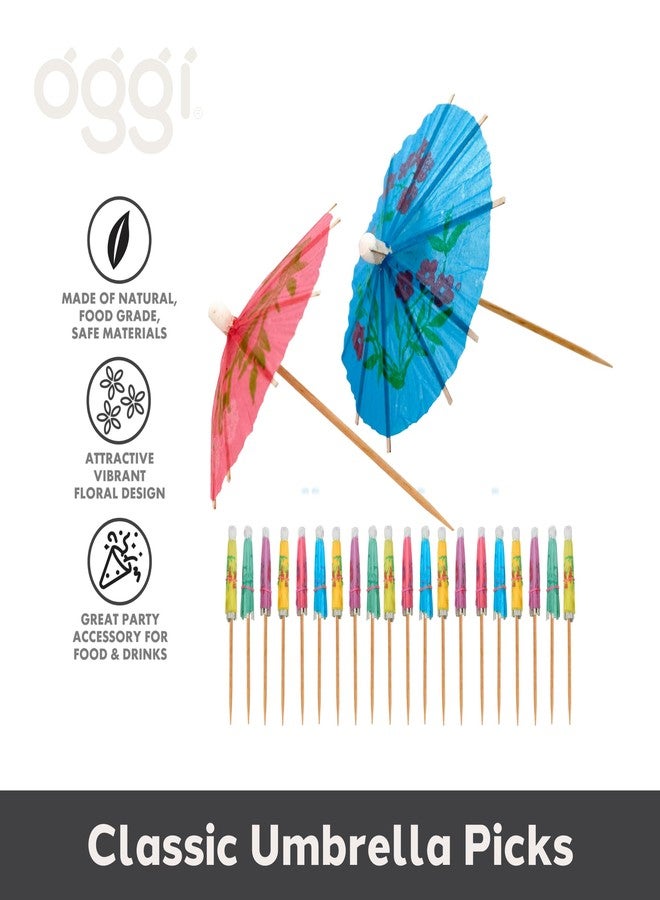 OGGI Cocktail Umbrellas for Drinks 20 pcs - Drink Umbrellas Cocktail Picks, Paper Drink Umbrellas, Mini Drink Umbrellas Toothpicks for Cocktails, 4.25" / 11cm - Image 2