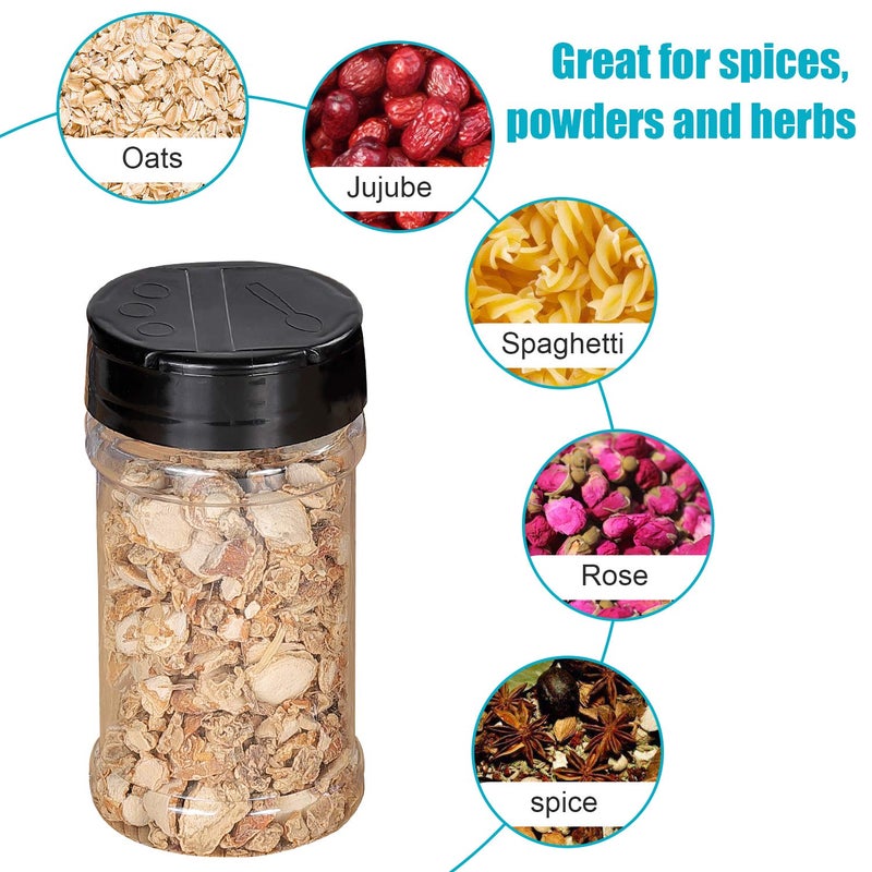 Dabacc Spice Bottles  Dabacc 20Pcs 7oz Clear Plastic Container Jars with Lids Labels for Kitchen Storing Spice Powders Dry Goods Peanut Butter BPA free - Image 5