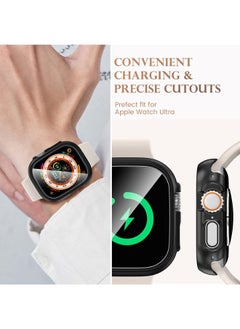 SHOPI Apple Watch Ultra Case 49mm + Apple Watch Ultra Screen Protector, Anti-Fog Tempered Glass Flim + Hard PC Edge Protector Bumper Cover for iWatch Ultra Accessories 49mm Clear+Black  - Image 4
