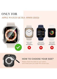 SHOPI Apple Watch Ultra Case 49mm + Apple Watch Ultra Screen Protector, Anti-Fog Tempered Glass Flim + Hard PC Edge Protector Bumper Cover for iWatch Ultra Accessories 49mm Clear+Black  - Image 2