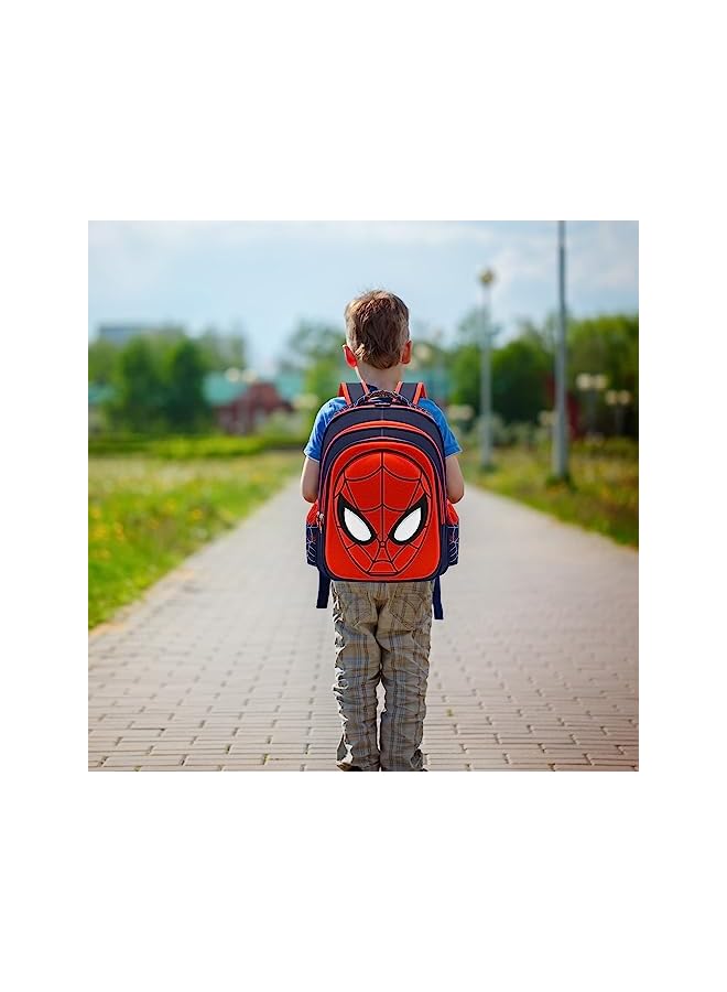 PROMASS حقيبة مدرسية للأولاد والبنات، حقيبة ظهر بوجه سبايدرمان مقاومة للماء، حقيبتان سفر مزدوجتان، حقيبة مدرسية هدايا للأطفال - Image 3