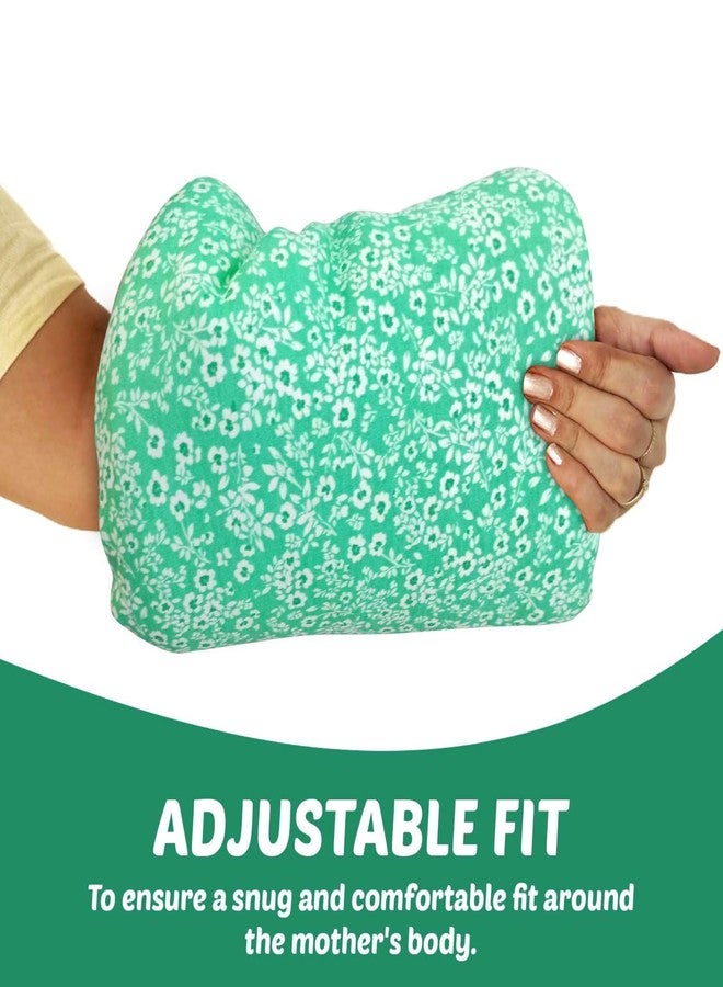 ZIKKU Arm Feeding Pillow for New Born Baby Washable, 100% Cotton Soft and Comfort Perfect for Breastfeeding & Breathable Fabric for Baby and Mom, Lightweight Feeding Pillow Floral Pattern (Green) - Image 4