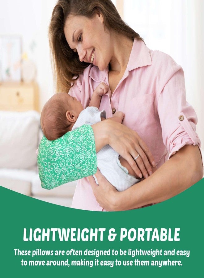 ZIKKU Arm Feeding Pillow for New Born Baby Washable, 100% Cotton Soft and Comfort Perfect for Breastfeeding & Breathable Fabric for Baby and Mom, Lightweight Feeding Pillow Floral Pattern (Green) - Image 3