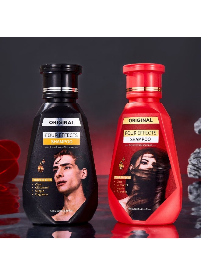 أوريجنال عبوتان من شامبو معطر 4 في 1 (250 مل للرجال + 250 مل للنساء)، ينظف الشعر ويتحكم في إفراز الزيوت، ويتركه ناعمًا ومعطرًا - Image 1