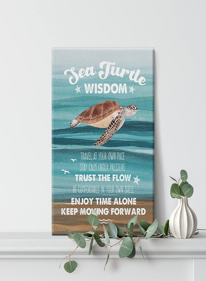 Nvhai Watercolor Sea Turtle Wisdom Canvas Painting Inspirational Prints for Home Wall Decor Beach Artwork Framed Gifts(12x15 Inch) - Image 5