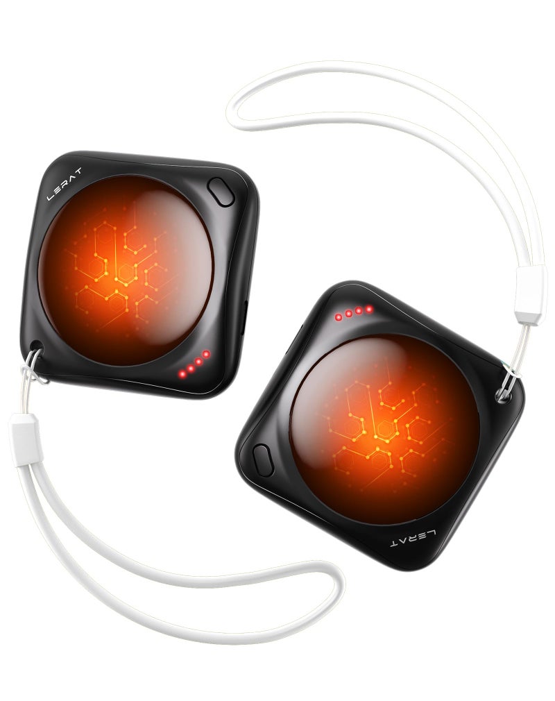 Lerat Hand Warmers Rechargeable, 2 Pack Electric Hand Warmers, Reusable Portable Pocket Handwarmers, USB Rechargeable, Gifts for Men & Women, Indoor Outdoor Use, Hiking, Skiing, Camping, Huntingk - Image 1