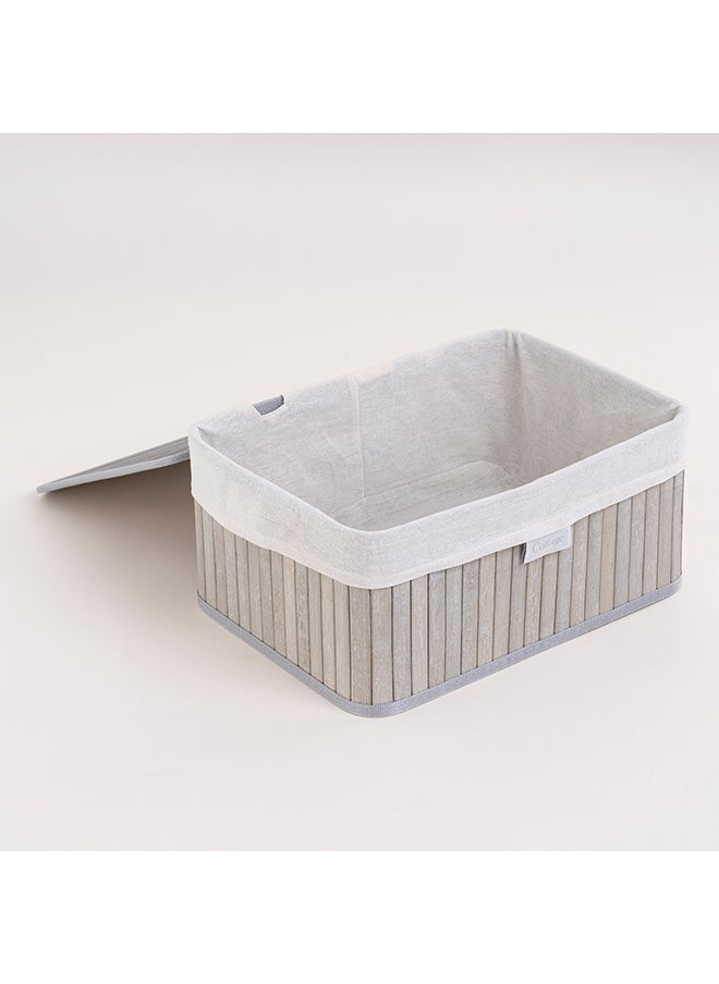 Cottage Cottage grey bamboo basket set with lid 3 pcs  - Image 4
