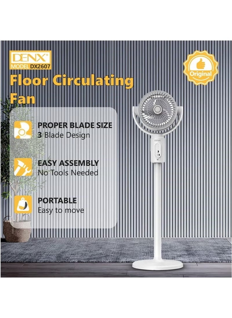 Denx Portable Oscillating Fan With Remote Control, Timer, Light Mist, 5 Speeds, Foldable Rechargeable Fan, Small Floor Fan For Desk, Pedestal Fan For Personal Use In Bedroom, Office, Camping, Travel - Image 5