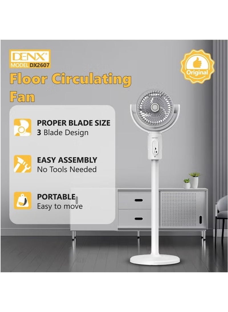Denx Portable Oscillating Fan With Remote Control, Timer, Light Mist, 5 Speeds, Foldable Rechargeable Fan, Small Floor Fan For Desk, Pedestal Fan For Personal Use In Bedroom, Office, Camping, Travel - Image 3
